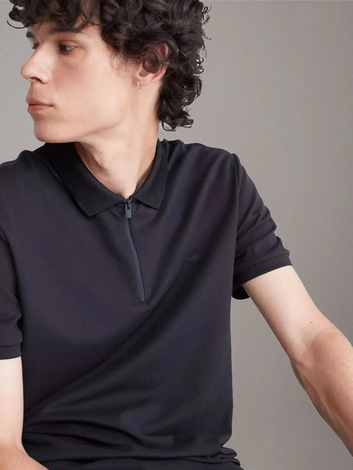 Calvin Klein Tech Pique Zip Polo Shirt 40QM421