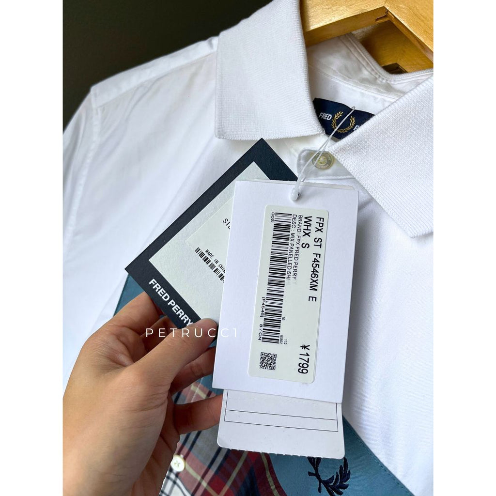 Fred Perry Mix Panelled Long Sleeve Shirts F4546
