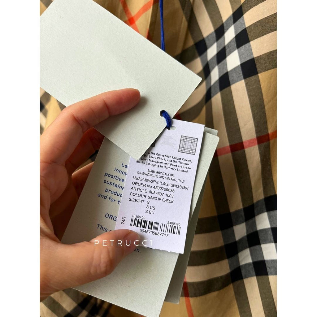 BURBERRY Beige Checked Short Sleeve Shirt 8087637