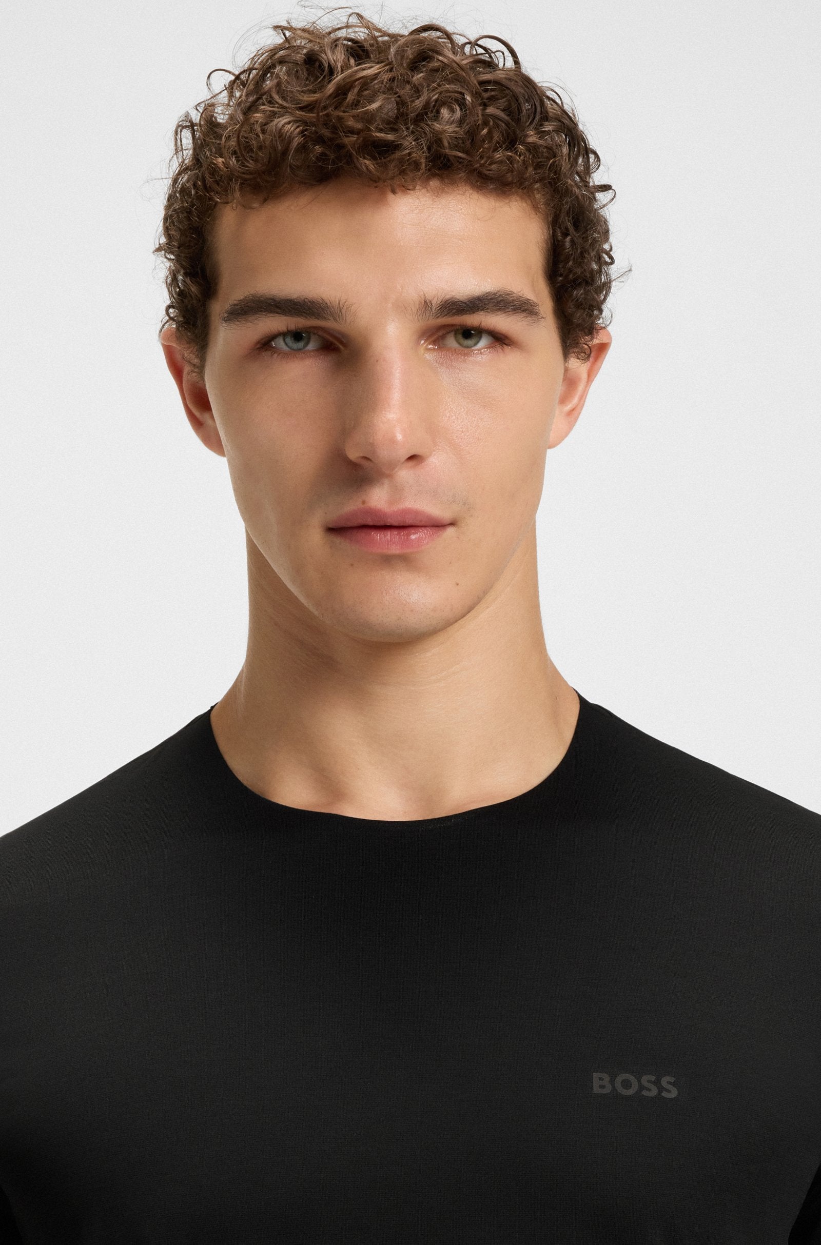 BOSS Quick-dry stretch-jersey T Shirt with decorative reflective artwork Tee Active 50525209