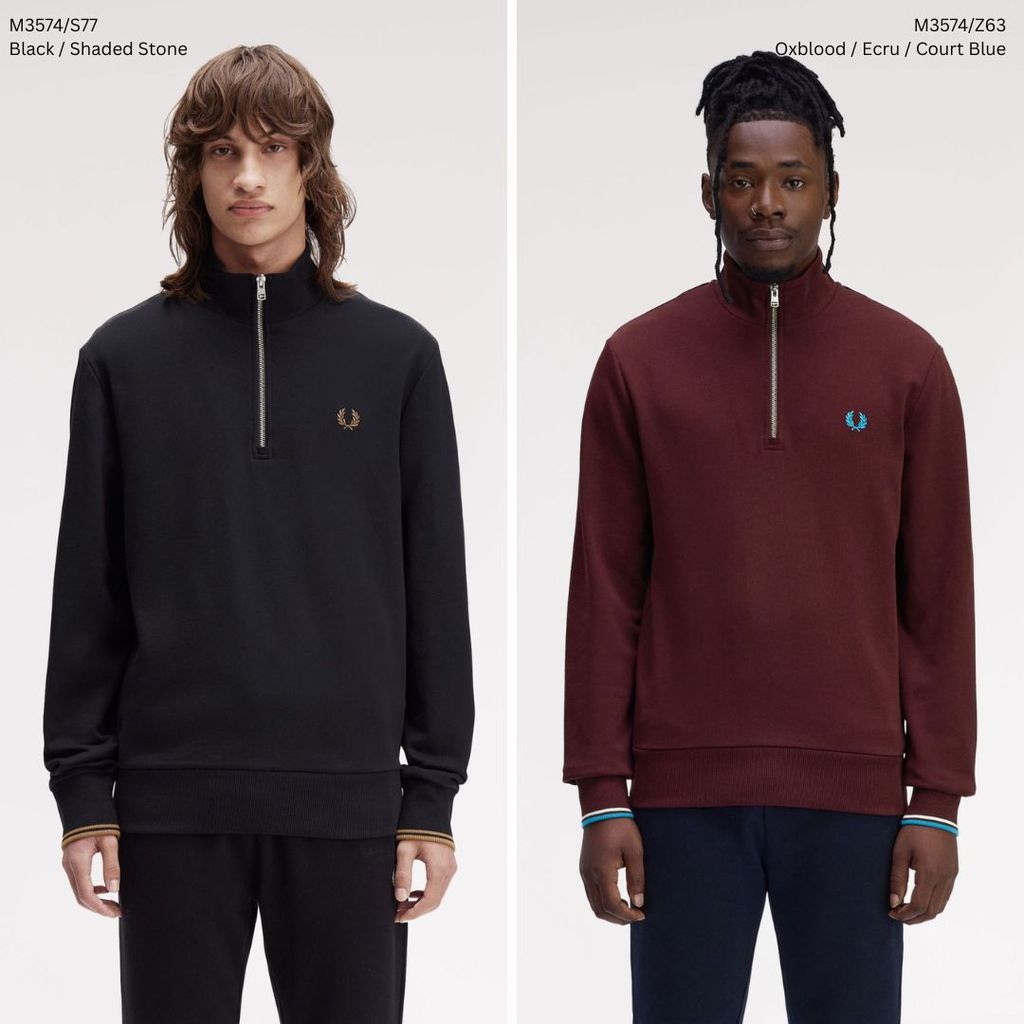 Fred Perry Half Zip Sweatshirt Sweater M3574