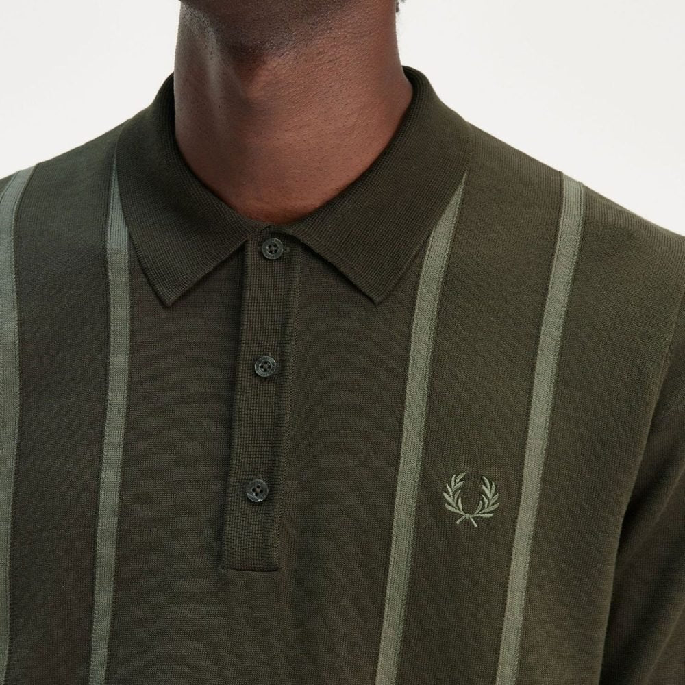 Fred Perry Knit Long Sleeve Polo Shirt Cowo Pria K6537/408
