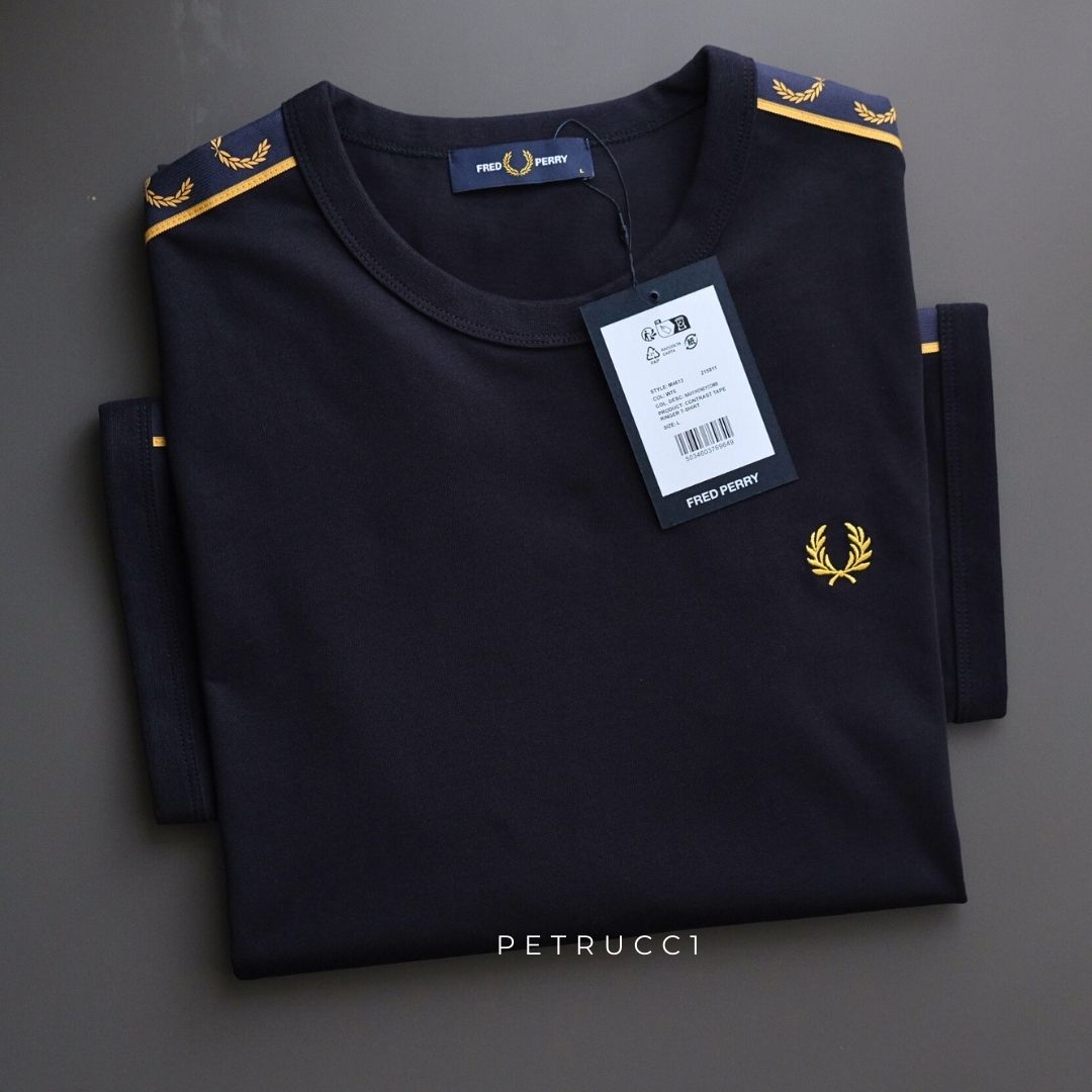 Fred Perry Contrast Tape Ringer T-Shirt Kaos M4613/W75