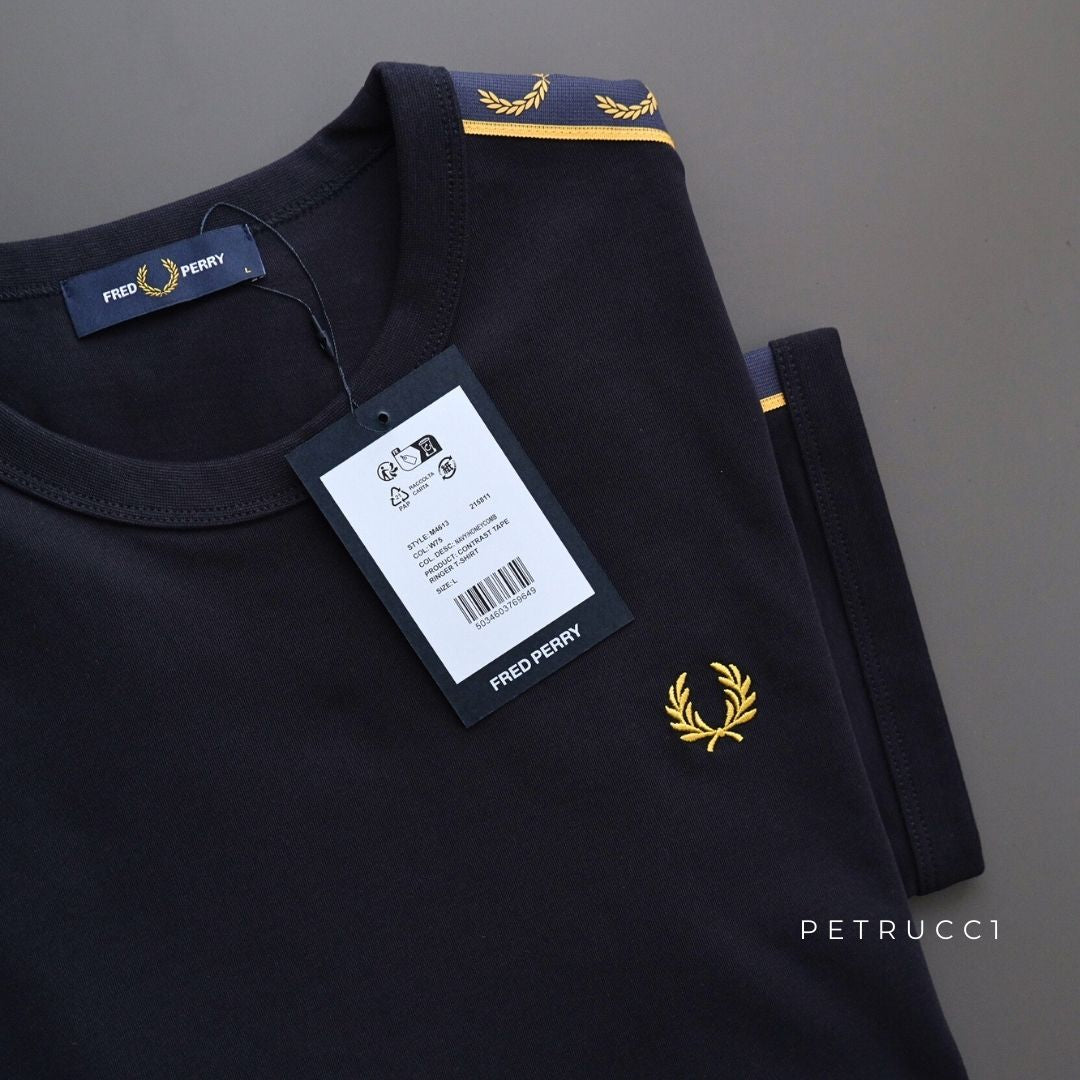 Fred Perry Contrast Tape Ringer T-Shirt Kaos M4613/W75