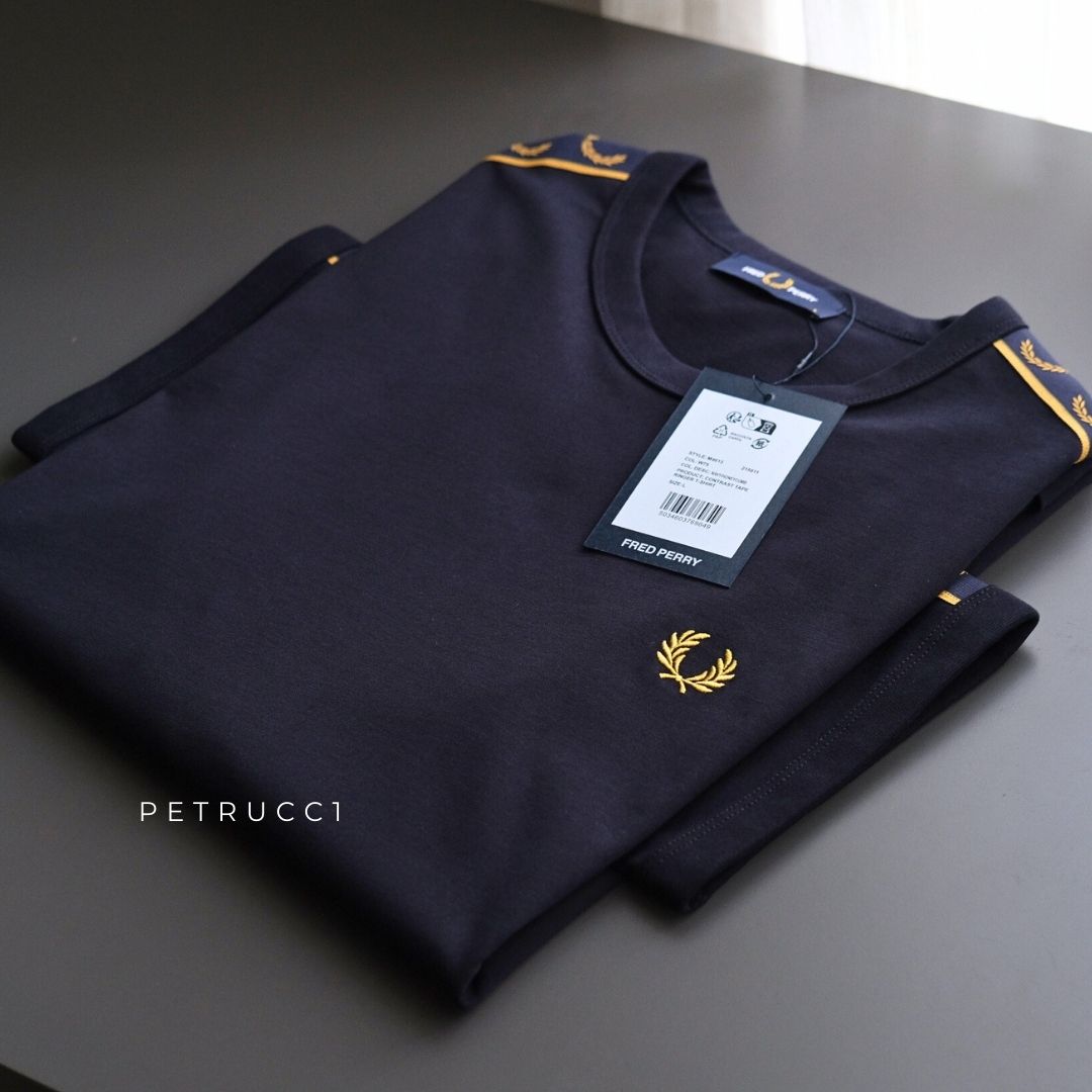 Fred Perry Contrast Tape Ringer T-Shirt Kaos M4613/W75