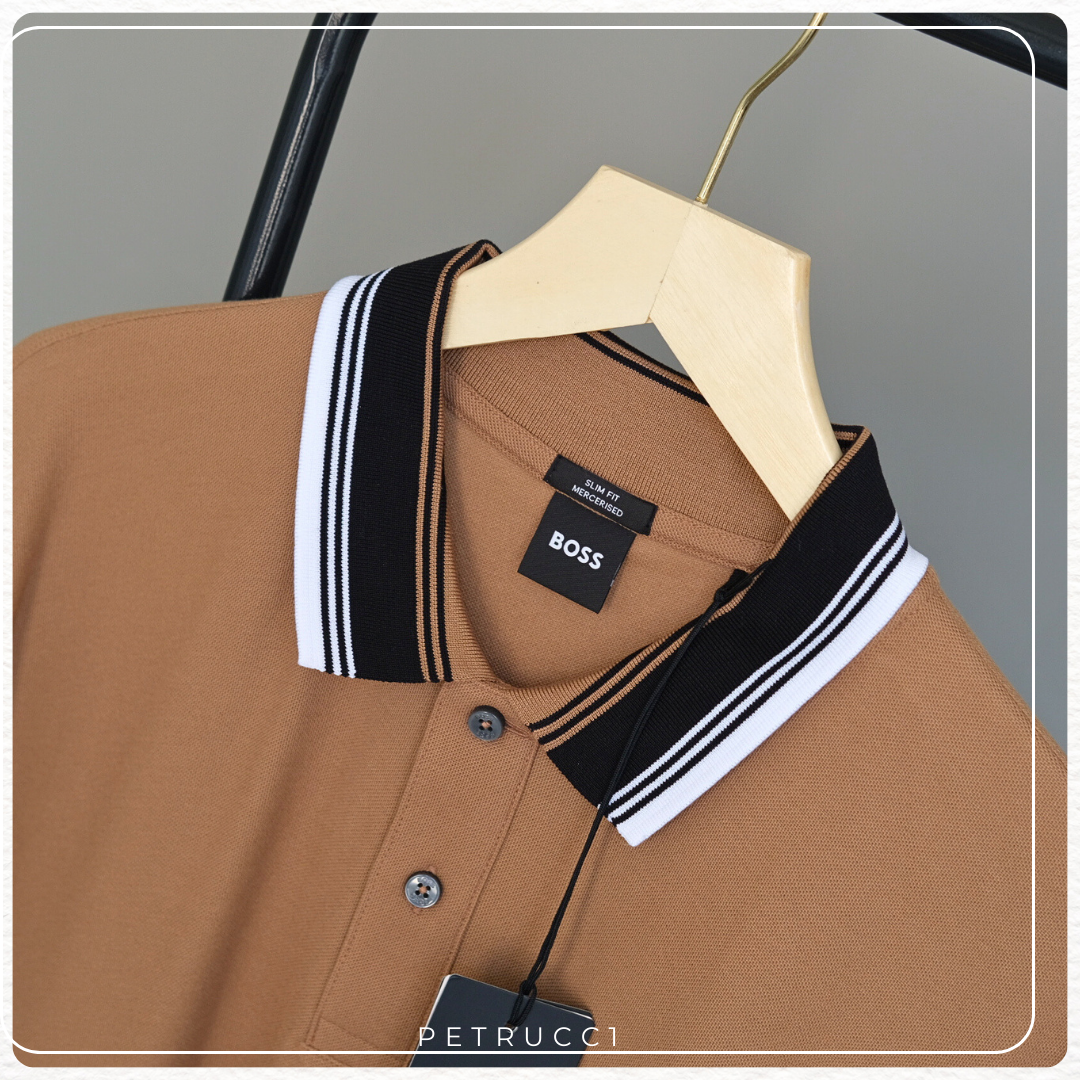 BOSS POLO SHIRT WITH STRIPED COLLAR  PHILLIPSON 118 50495709