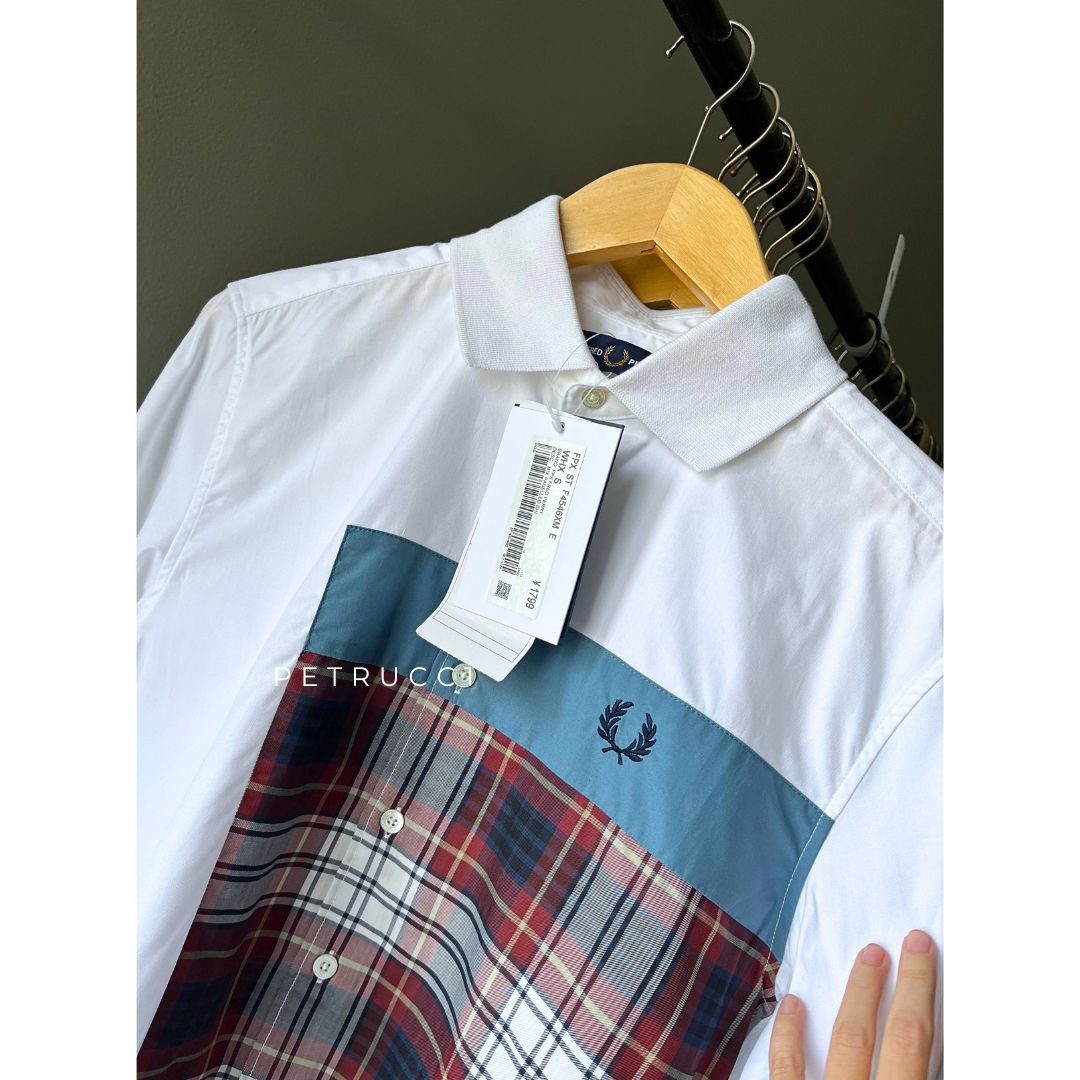 Fred Perry Mix Panelled Long Sleeve Shirts F4546