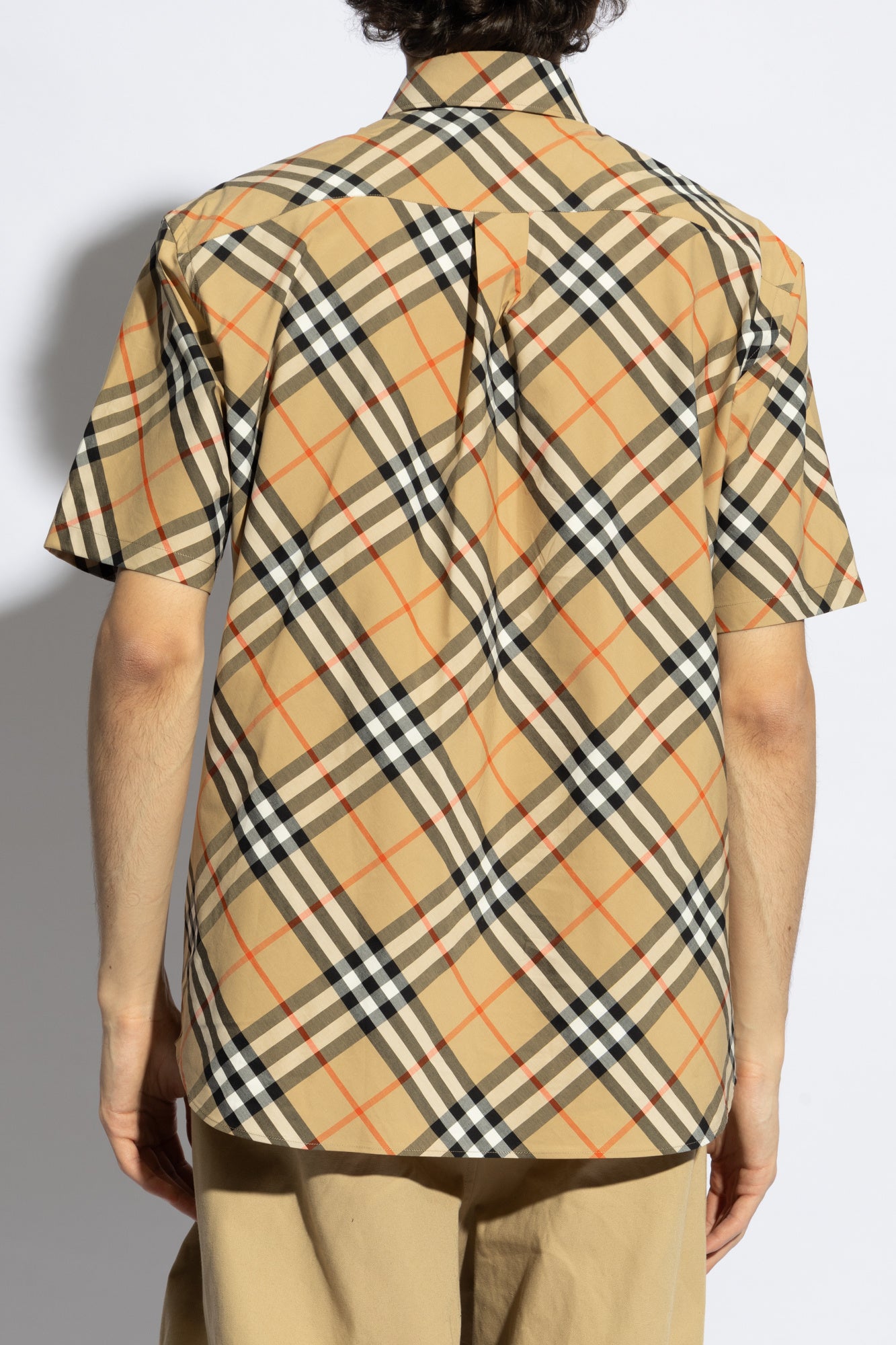 BURBERRY Beige Checked Short Sleeve Shirt 8087637