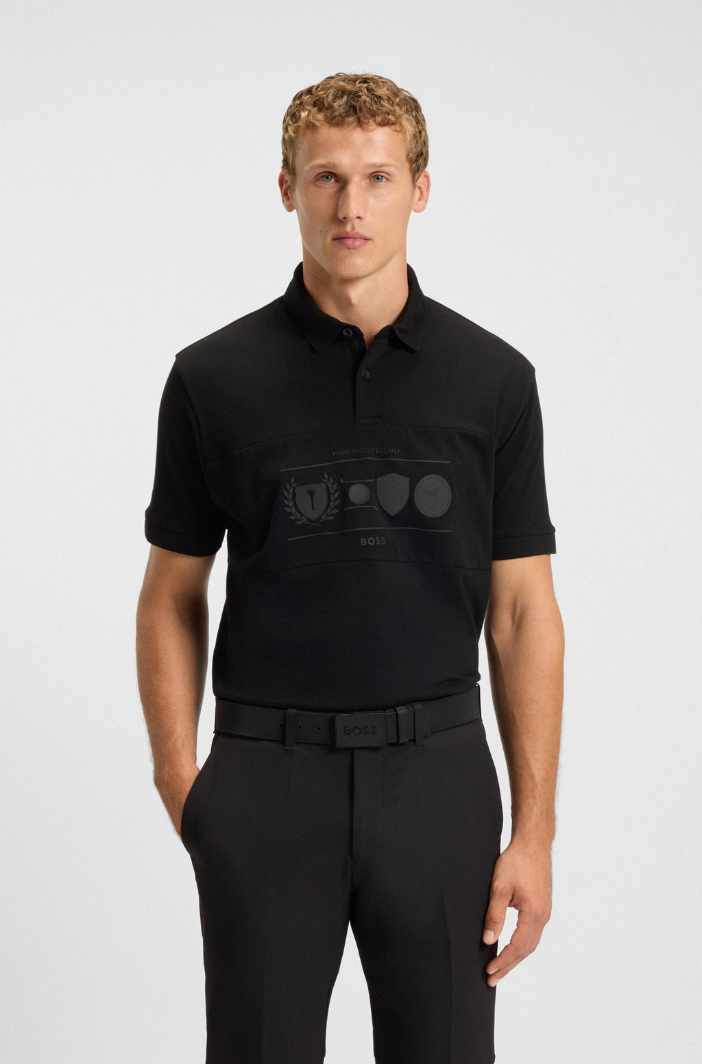 BOSS Relaxed-fit polo shirt in cotton with golf artwork Percy Heritage 50538111