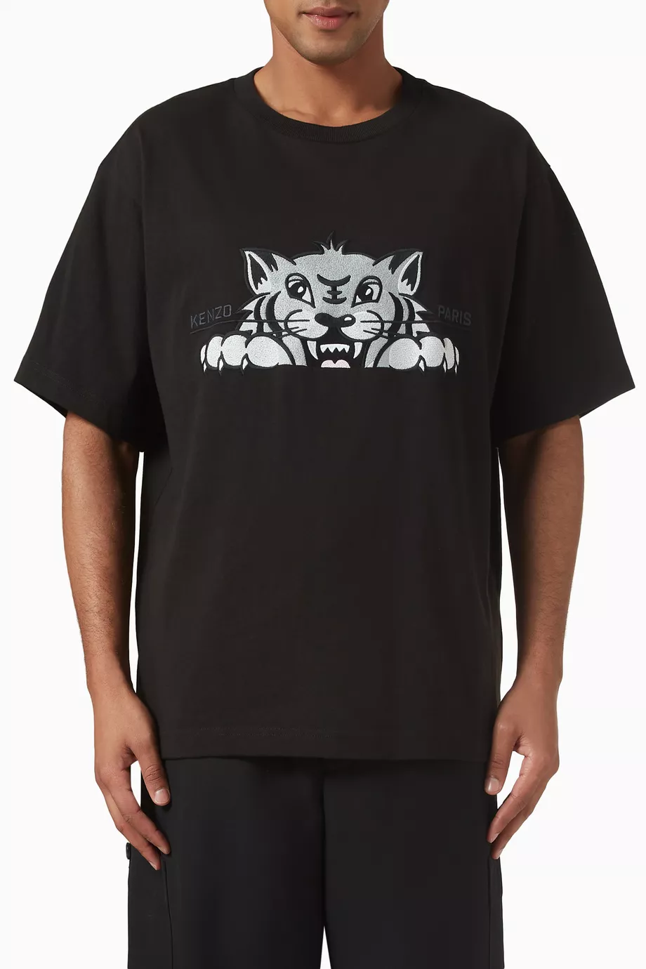 KENZO Happy Tiger Embroidered Oversized T Shirt 5TS5264SI