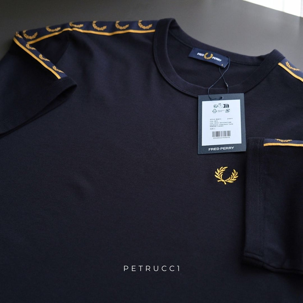 Fred Perry Contrast Tape Ringer T-Shirt Kaos M4613/W75