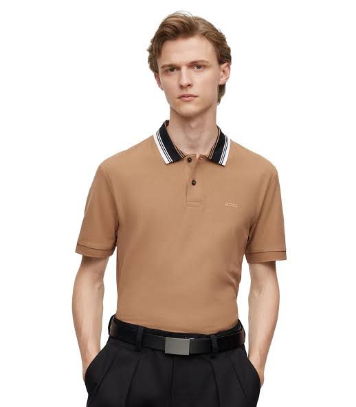 BOSS POLO SHIRT WITH STRIPED COLLAR  PHILLIPSON 118 50495709