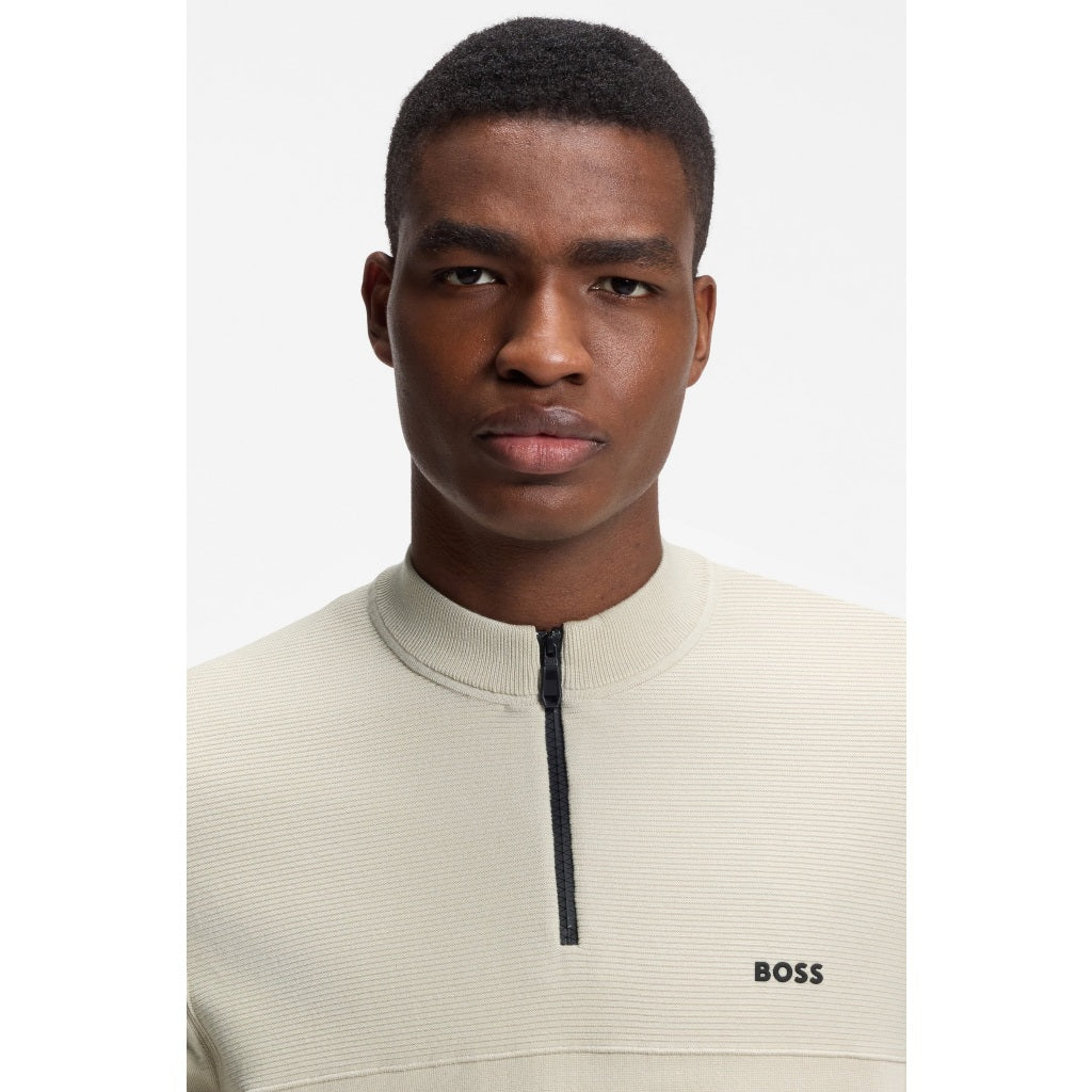 BOSS Zip neck sweater with graphic pattern 50563378