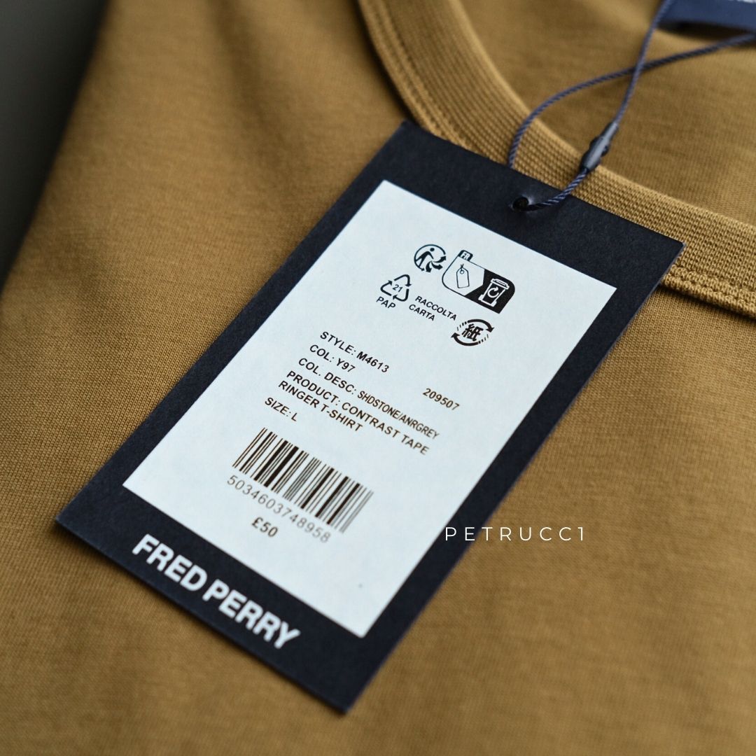Fred Perry Contrast Tape Ringer T-Shirt Kaos M4613/Y97