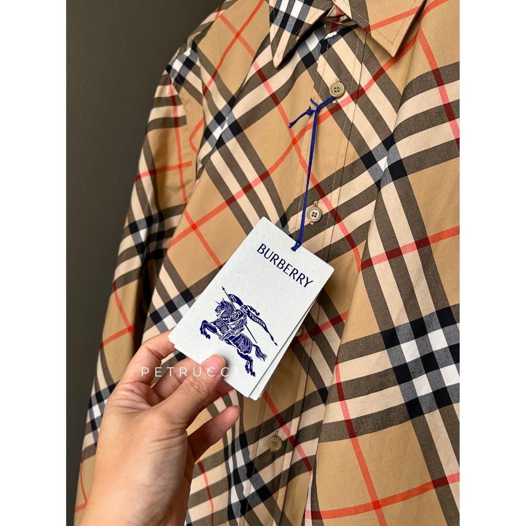 BURBERRY Beige Plaid Shirt 8087634