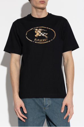 Burberry Check Knight Stampt Cotton T Shirt 8123436
