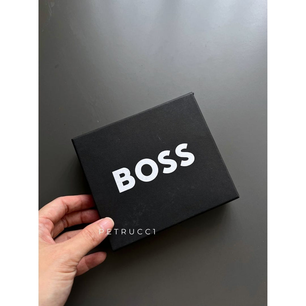 BOSS Leather cardholder Wallet with monogram 50529501