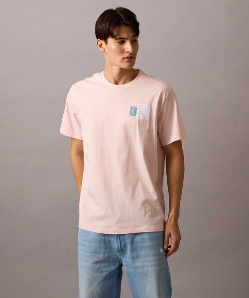 CALVIN KLEIN Contrast Box Logo Graphic Classic T Shirt  4RB858G-2NT