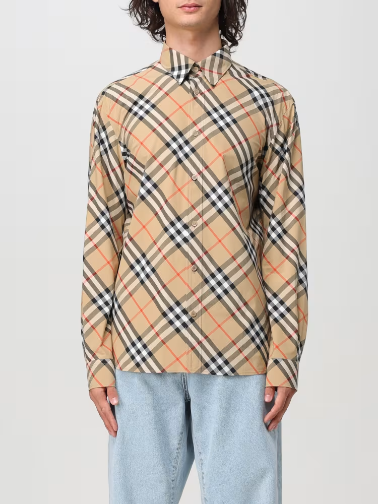 BURBERRY Beige Plaid Shirt 8087634
