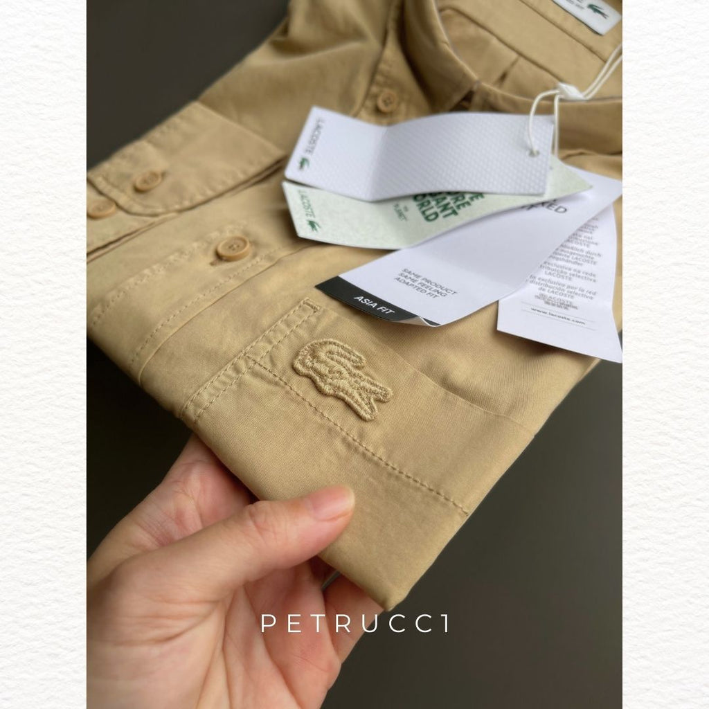 LACOSTE Relaxed Fit Washed Effect Poplin Shirt CH0898