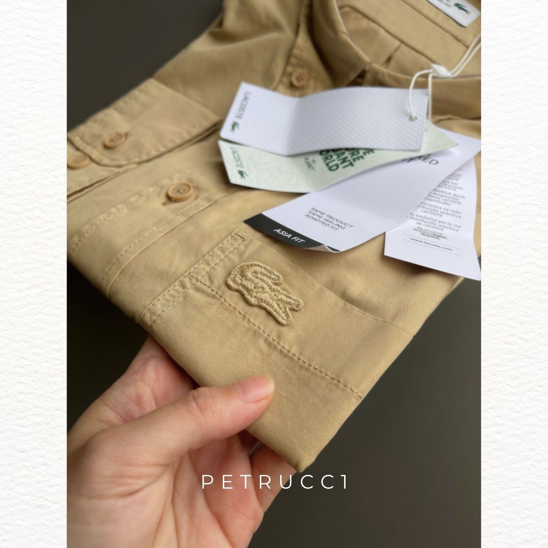 LACOSTE Relaxed Fit Washed Effect Poplin Shirt CH0898