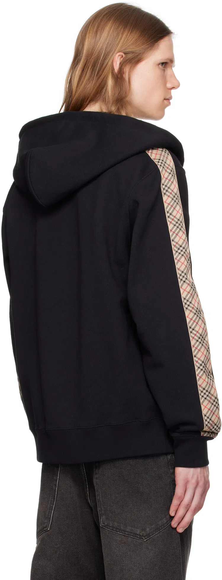 BURBERRY Check Trim Cotton Zip Hoodie 8110790