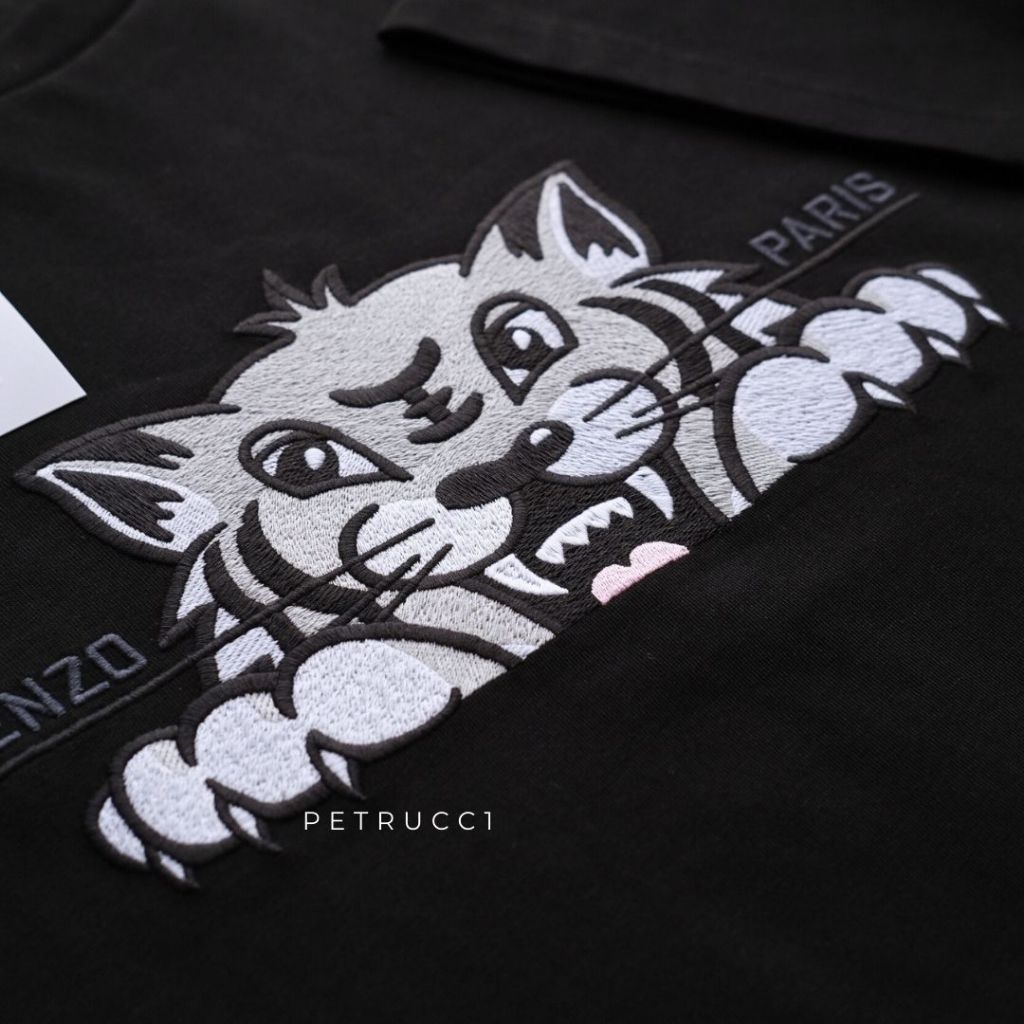 KENZO Happy Tiger Embroidered Oversized T Shirt 5TS5264SI