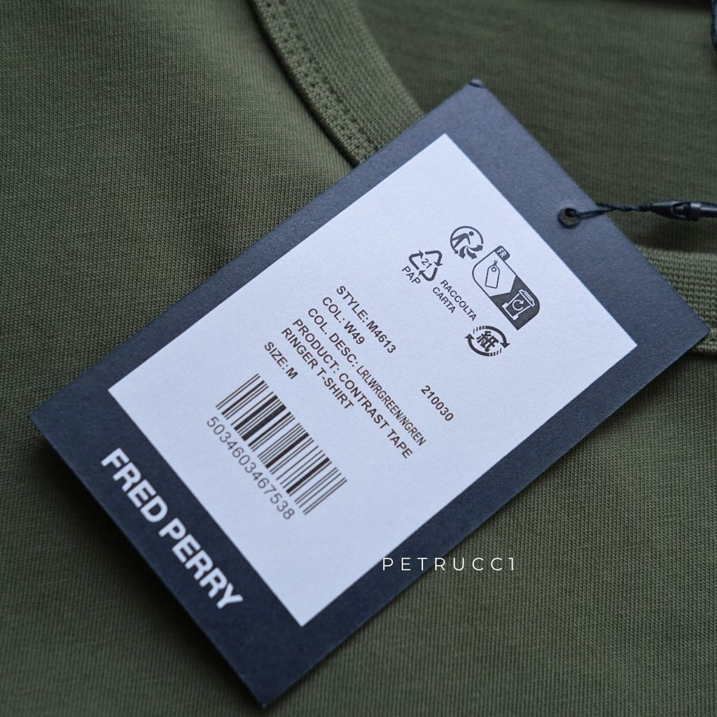 Fred Perry Contrast Tape Ringer T-Shirt Kaos M4613/W49