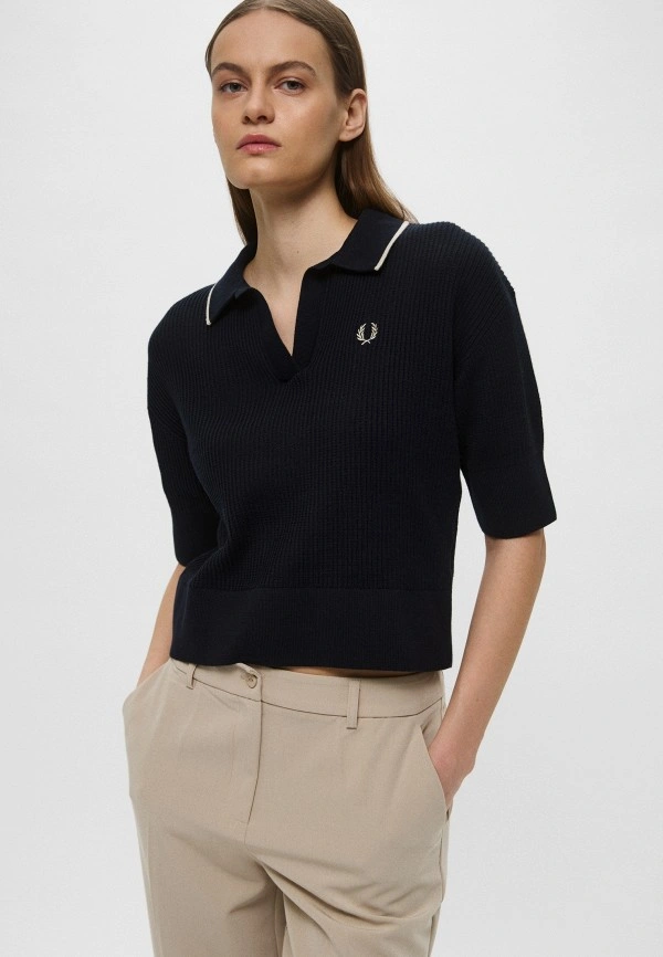 Fred Perry Women OPEN-COLLAR MESH KNIT SHIRT K9114/608