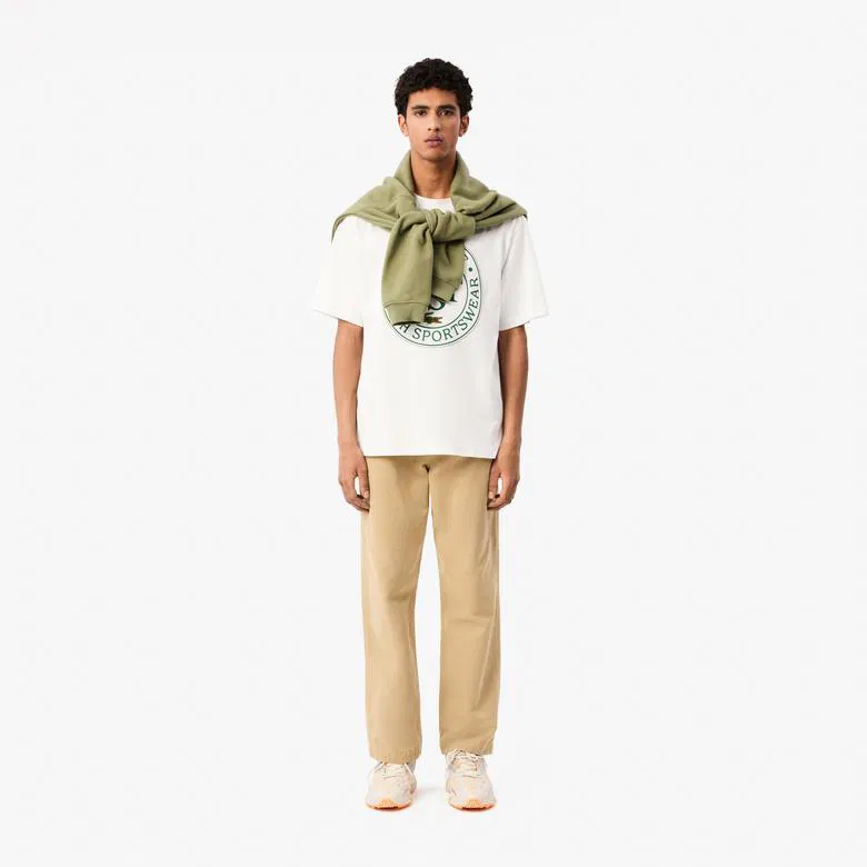 LACOSTE Loose Fit Heavy Cotton Printed T-shirt  TH2753