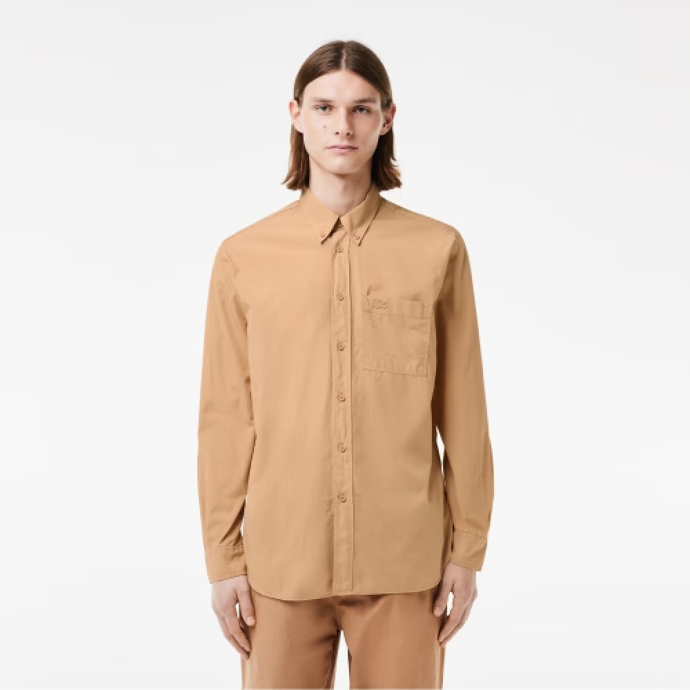 LACOSTE Relaxed Fit Washed Effect Poplin Shirt CH0898