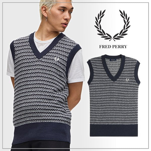 FRED PERRY VEST KNIT outwear outer rajut COWO PRIA K8551/608