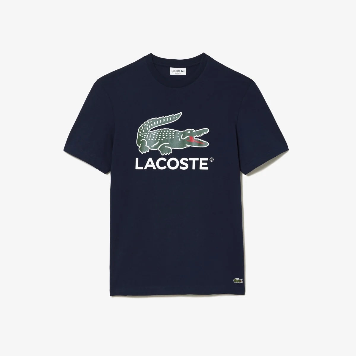 LACOSTE Signature Print Cotton Jersey T Shirt  TH6396