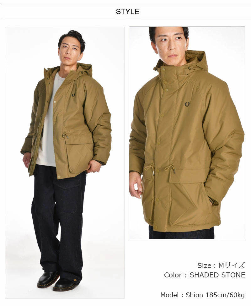 Fred Perry Padded Zip Through Parka Jacket J6516/P96