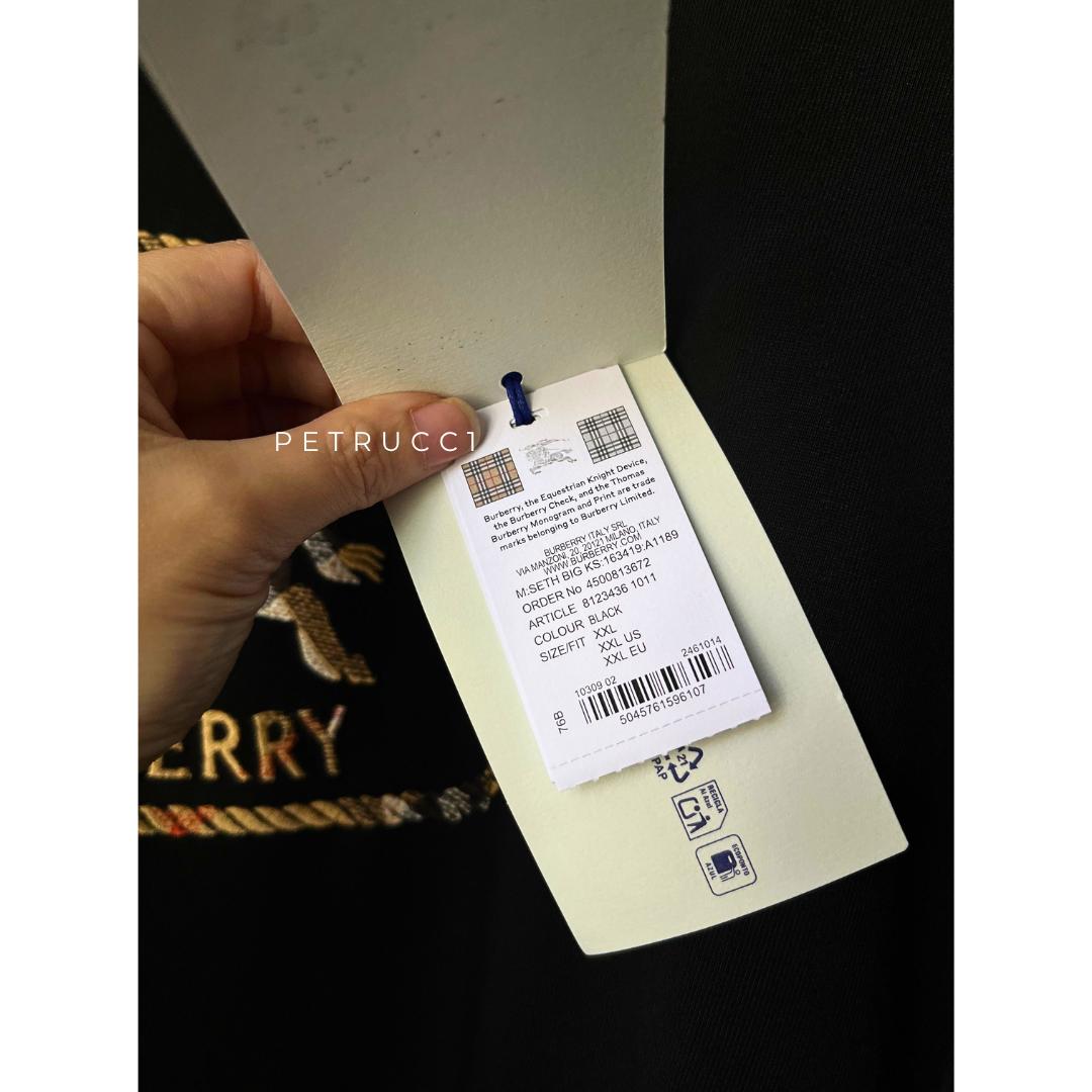 Burberry Check Knight Stampt Cotton T Shirt 8123436