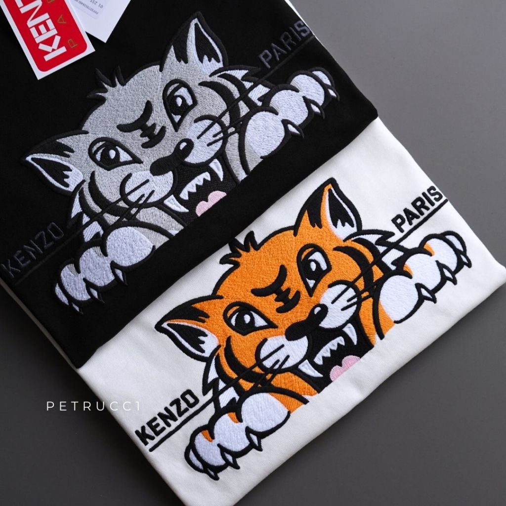 KENZO Happy Tiger Embroidered Oversized T Shirt 5TS5264SI