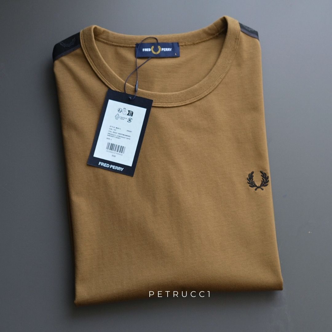 Fred Perry Contrast Tape Ringer T-Shirt Kaos M4613/Y97