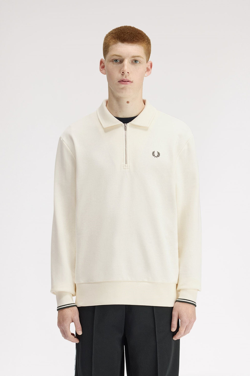 Fred Perry Half Zip Collared Sweatshirt Sweater M2426