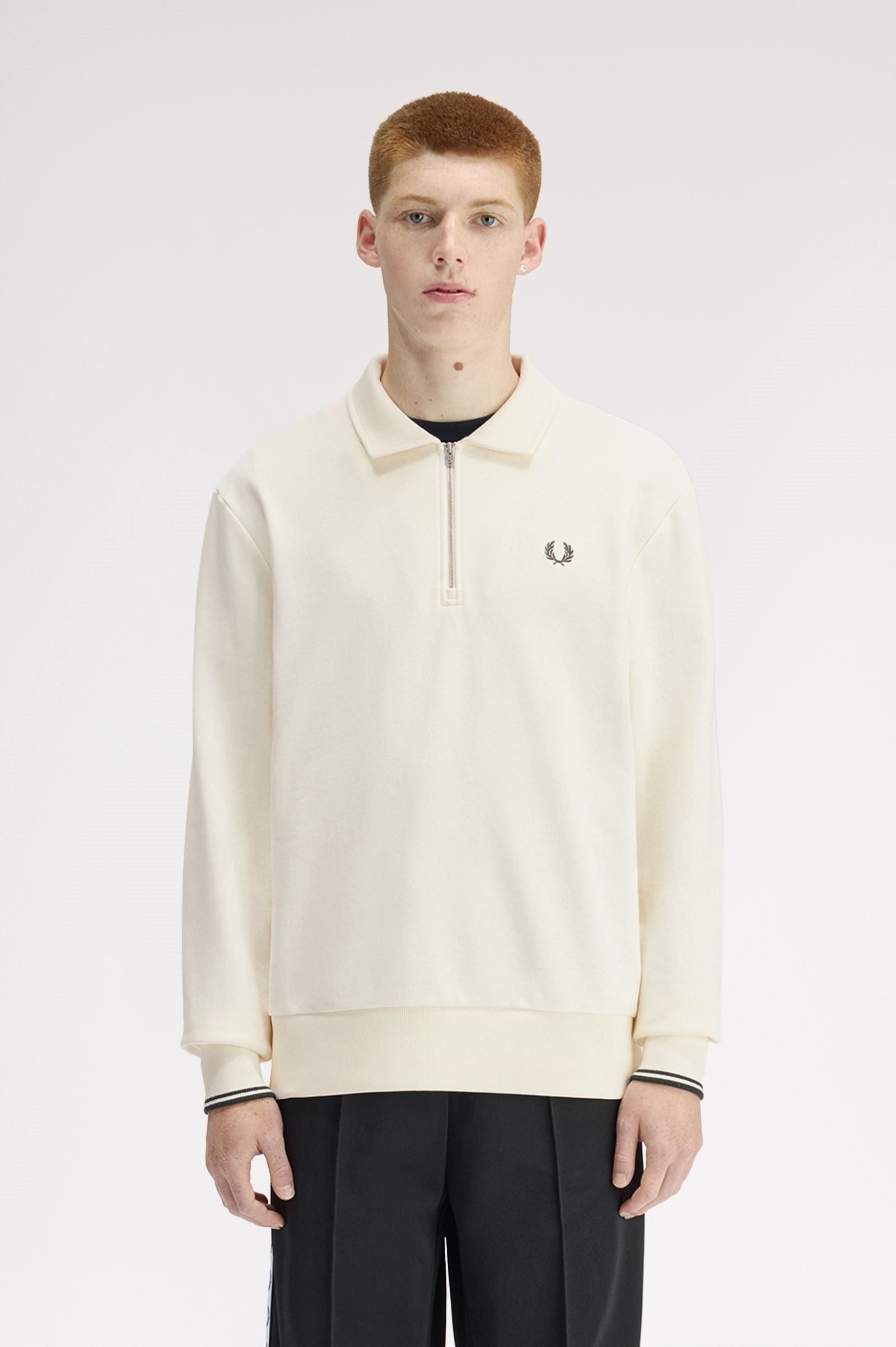 Fred Perry Half Zip Collared Sweatshirt Sweater M2426