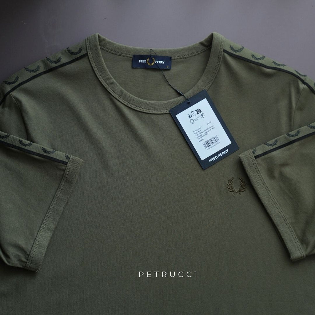 Fred Perry Contrast Tape Ringer T-Shirt Kaos M4613/W49