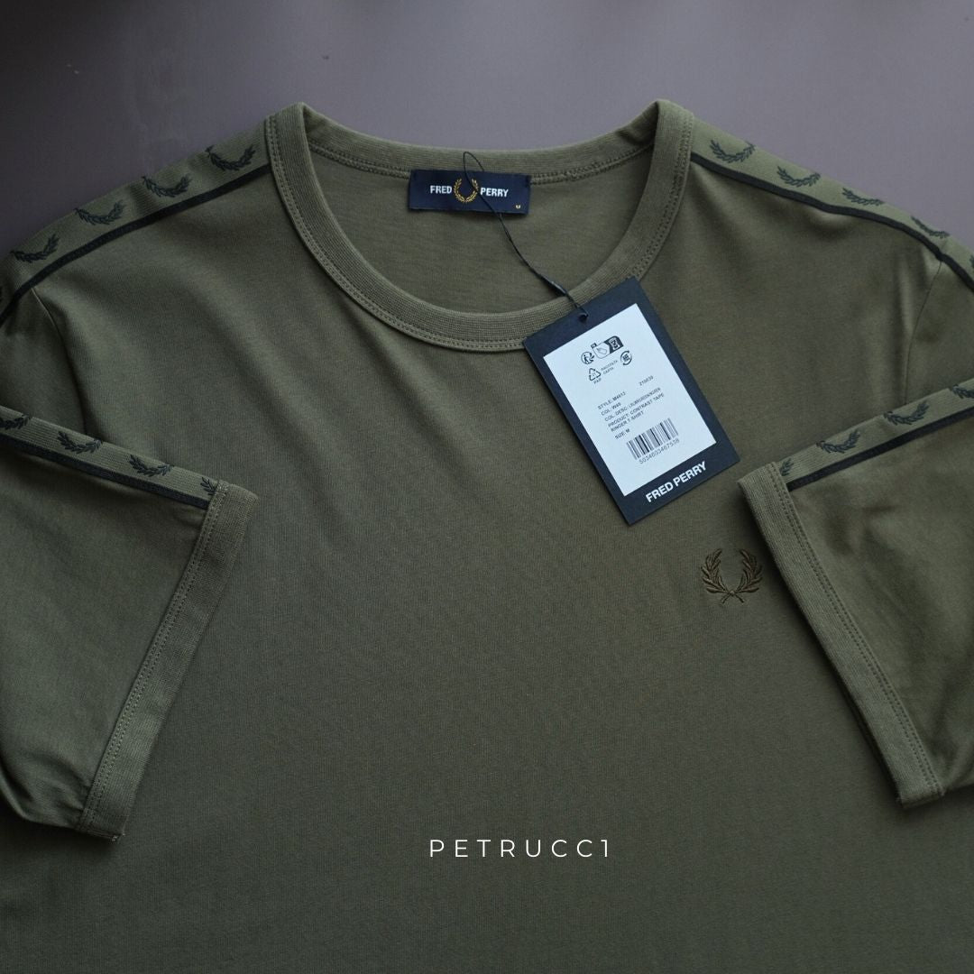 Fred Perry Contrast Tape Ringer T-Shirt Kaos M4613/W49
