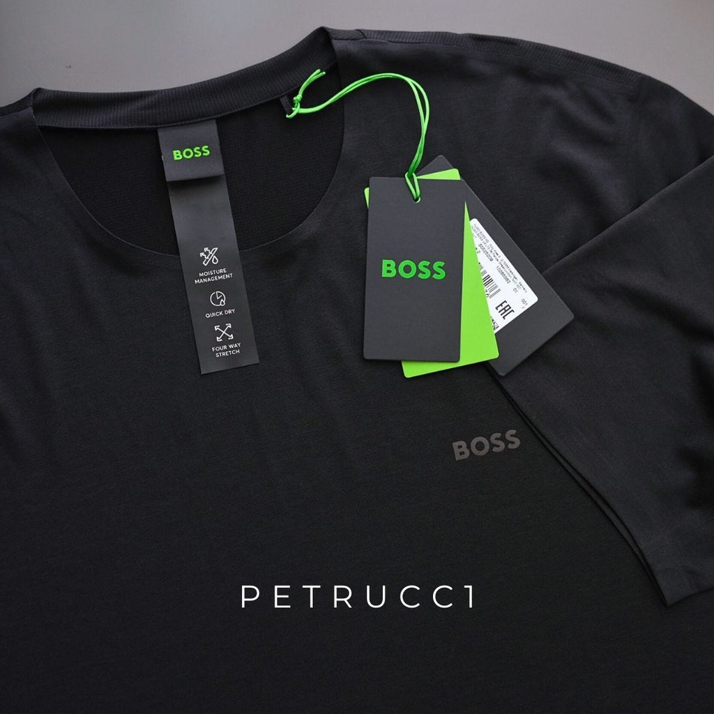 BOSS Quick-dry stretch-jersey T Shirt with decorative reflective artwork Tee Active 50525209