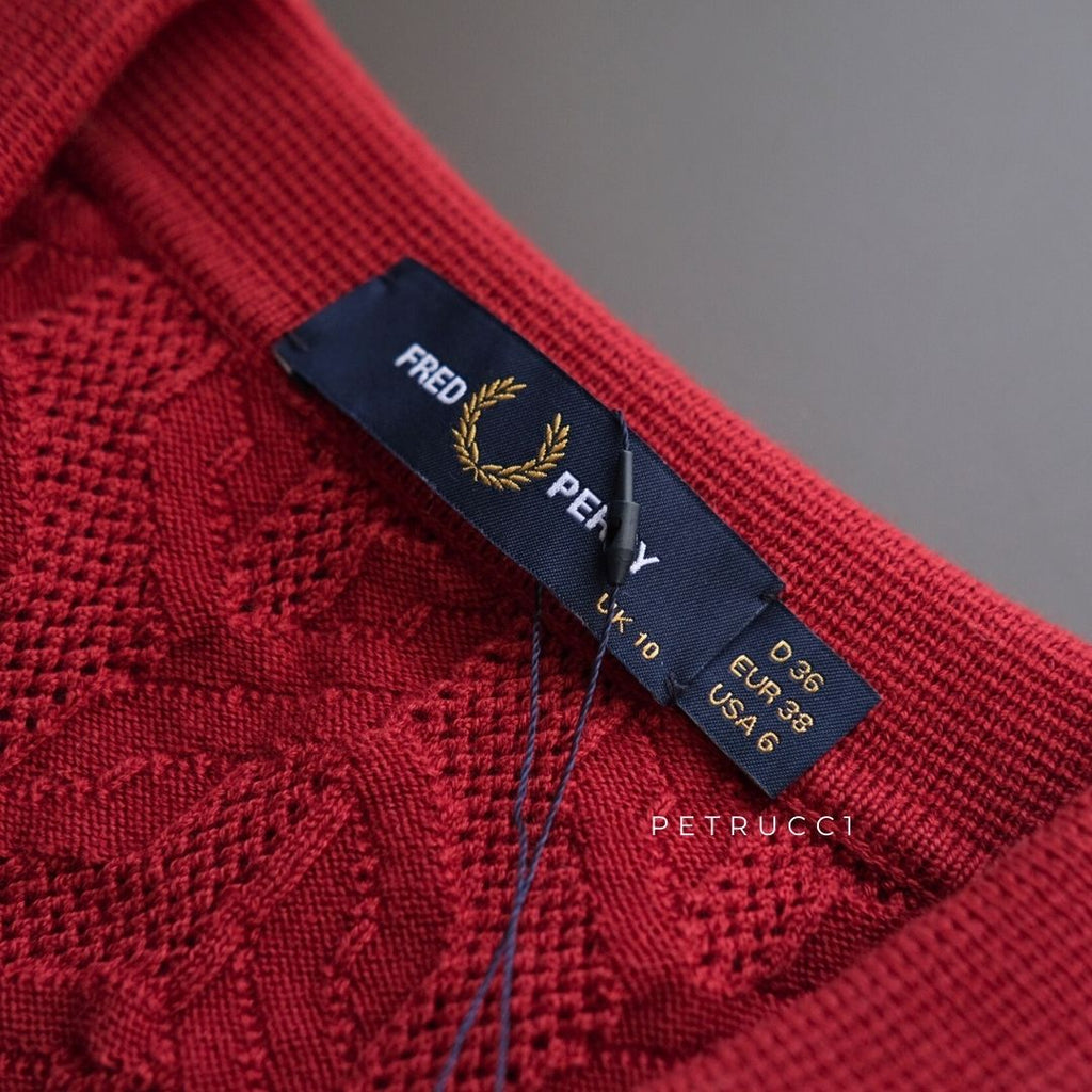 Fred Perry Cable Knit Tank Open Collar Women K9121/M02