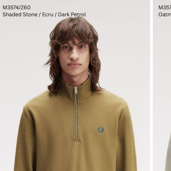 Fred Perry Half Zip Sweatshirt Sweater M3574