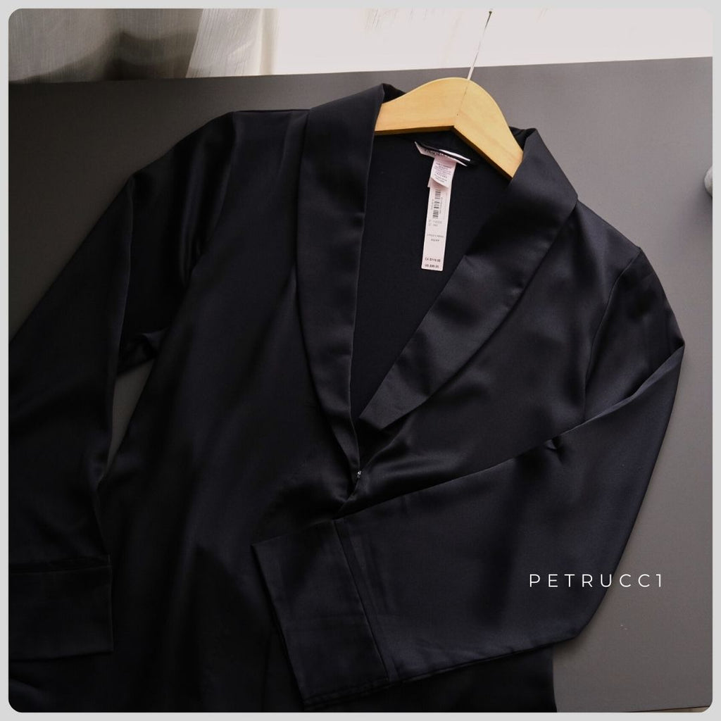 VICTORIA SECRET Dream Satin Wrap Top Long Pajamas Set