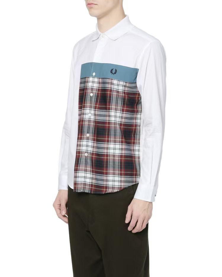 Fred Perry Mix Panelled Long Sleeve Shirts F4546