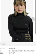 Fred Perry Womens Roll Neck Ribbed Jumper Black Women K4116/102