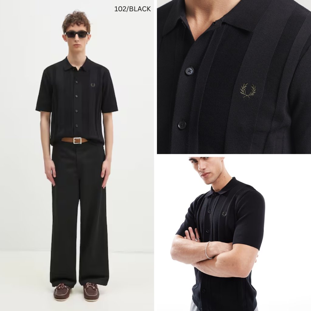 Fred Perry Kaos Polo Shirt Cowo Stripe Man Pria K9727
