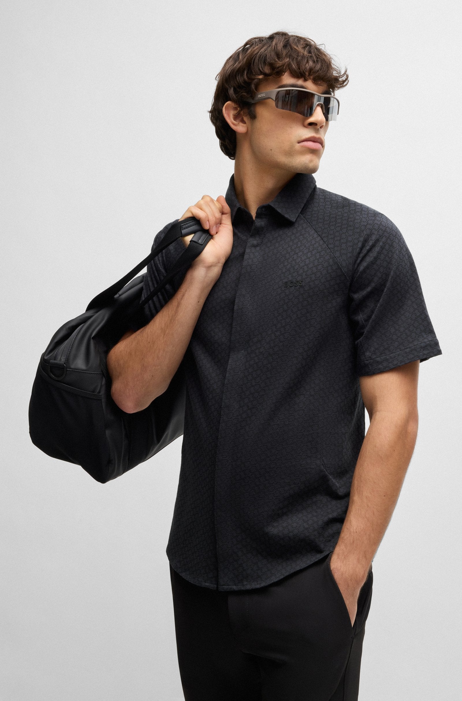 BOSS Knitted Cotton Piqué Shirt 50540196