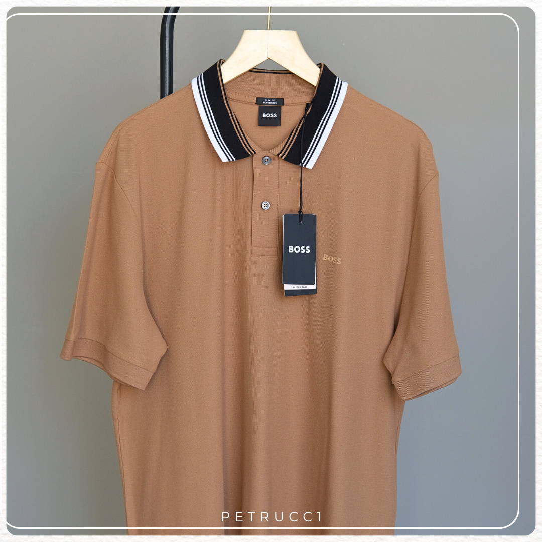BOSS POLO SHIRT WITH STRIPED COLLAR  PHILLIPSON 118 50495709